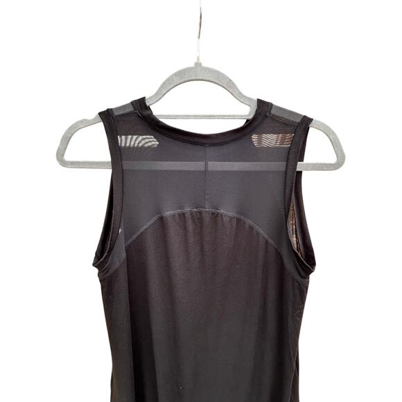 Neiman Marcus sleeveless black midi‎ dress with sheer trim and back -sz M - Picture 1 of 7